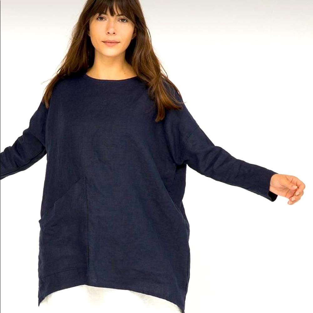 Elizabeth Suzann l/s Harper Tunic - 100% linen